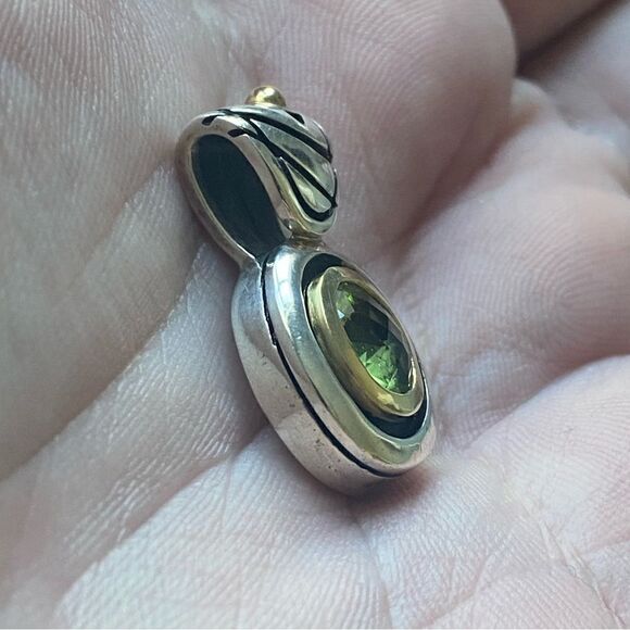 John Atencio Sterling 18K & Peridot Pendant - Picture 2 of 5